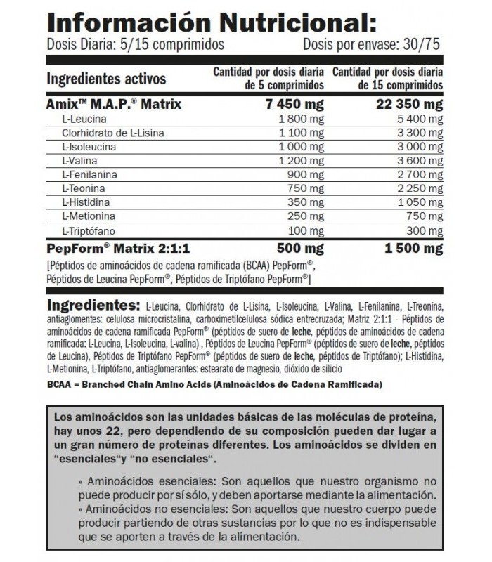 M.A.P. MUSCLE AMINO POWER 150 tabs