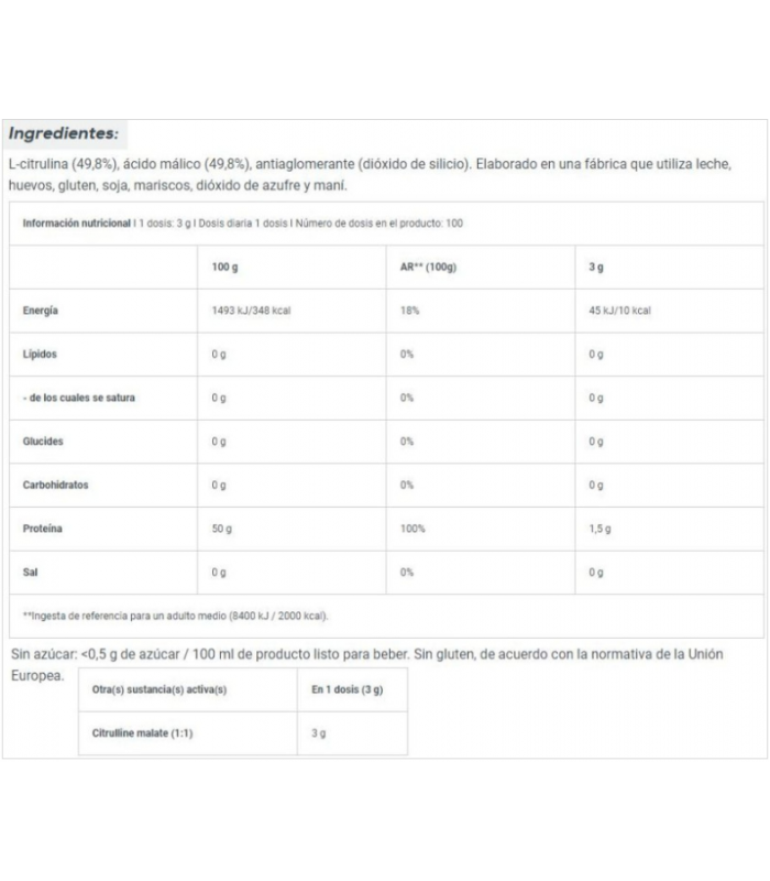 CITRULINE MALATE 300 gr.