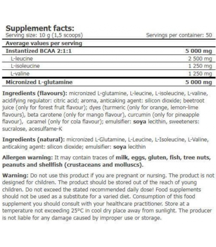 GLUTAMINE + BCAA 300 gr.