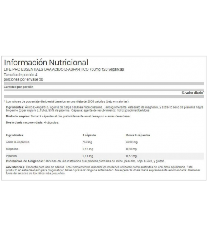 LIFE PRO DAA 750 mg.