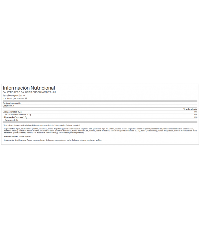 SAUZERO CHOCO MONKY 310ml.