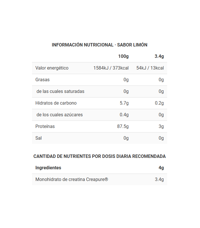 CREATINA SMINT SOURS LIMON 210gr.