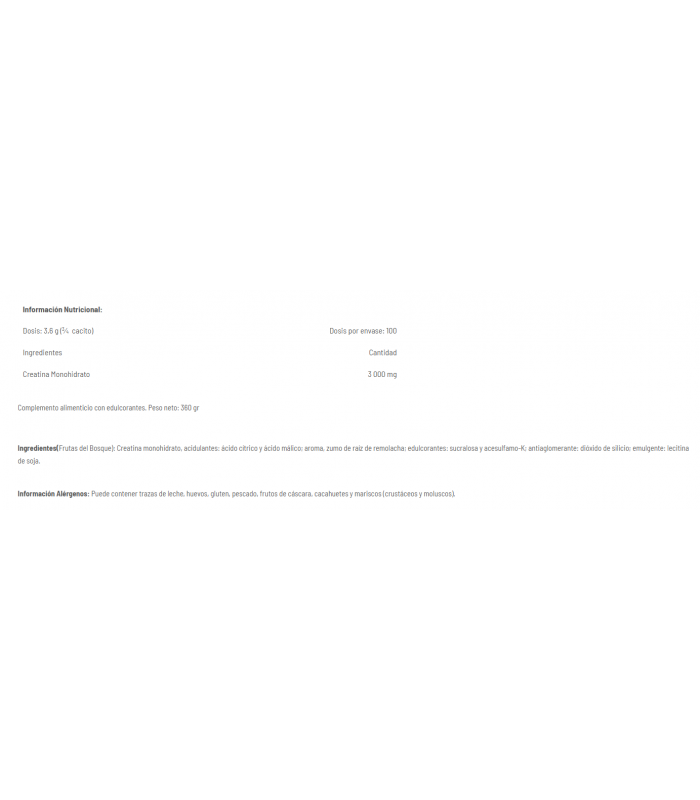 CREATINE MONOHYDRATE DRINK 360gr.