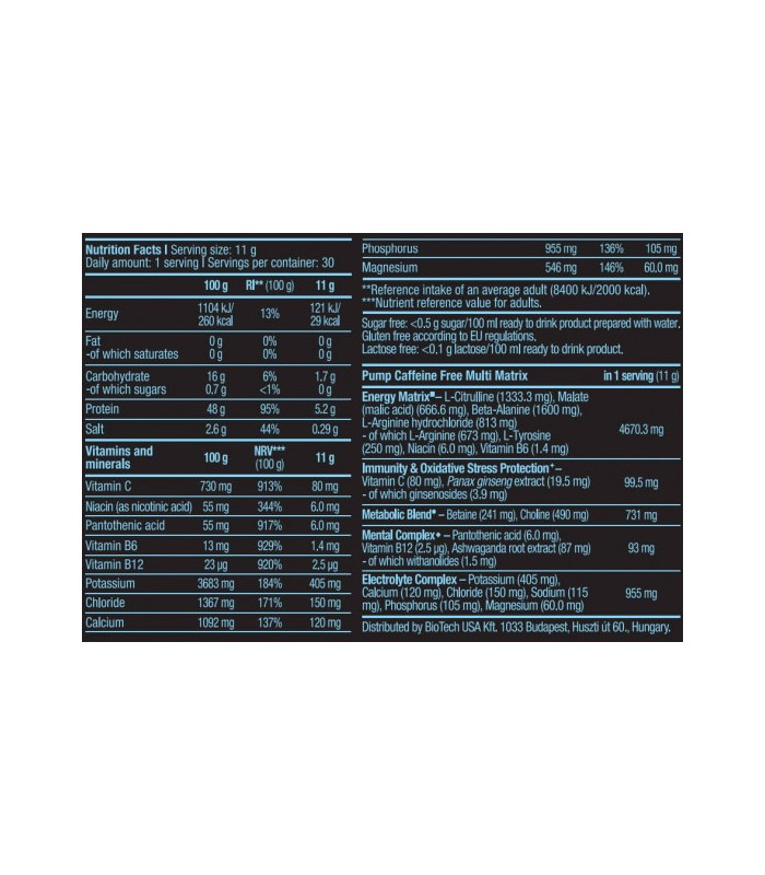 PUMP CAFFEIN FREE 330 gr.