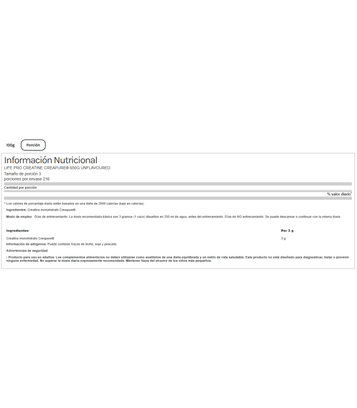 LIFE PRO CREATINE CREAPURE 650 gr.