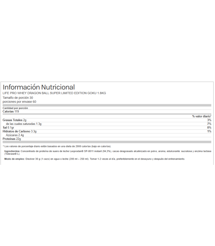 WHEY DRAGON BALL GOKU 1,8kg.