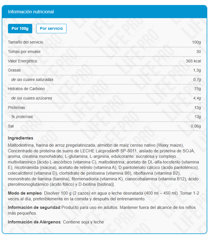 MASS GAINER DRAGON BALL 3kg.