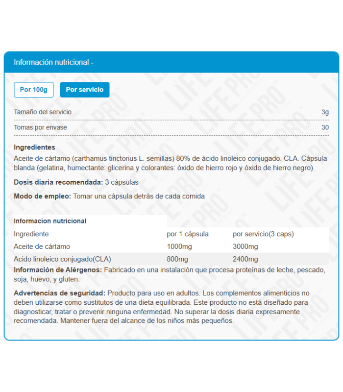 CLA 1000mg. 90 perlas