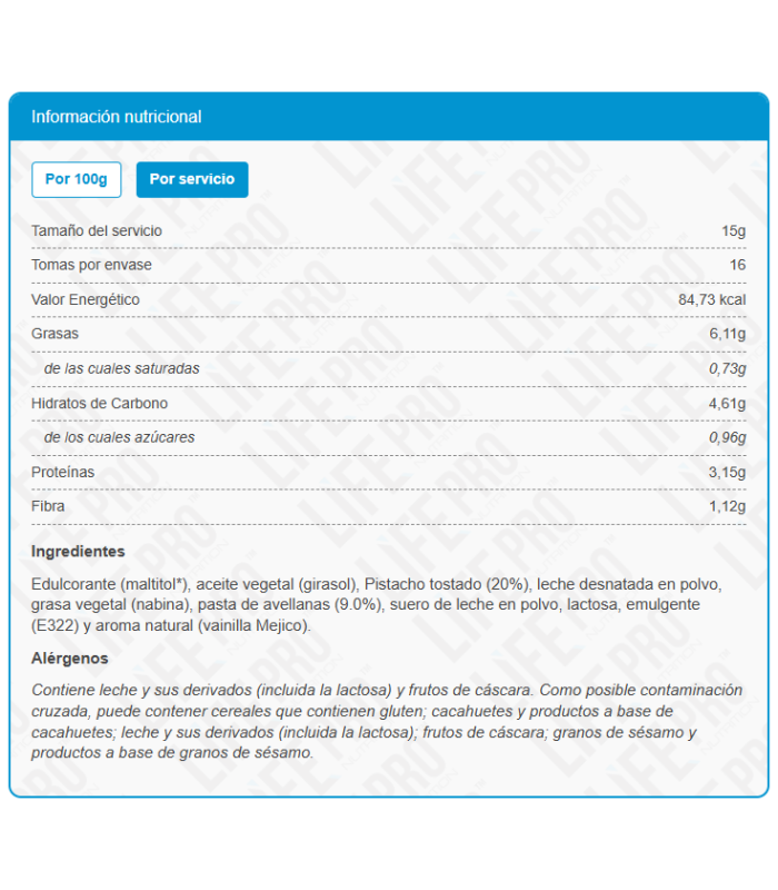 PROTEIN CREAM REAL PISTACHO 250gr.