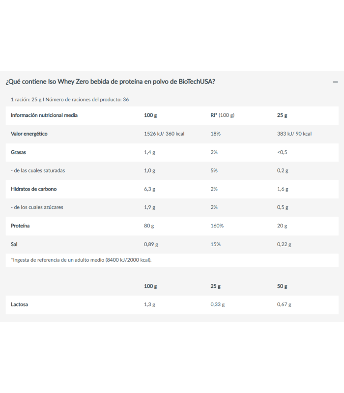 ISO WHEY ZERO 908gr. GALLETA SPECULOS