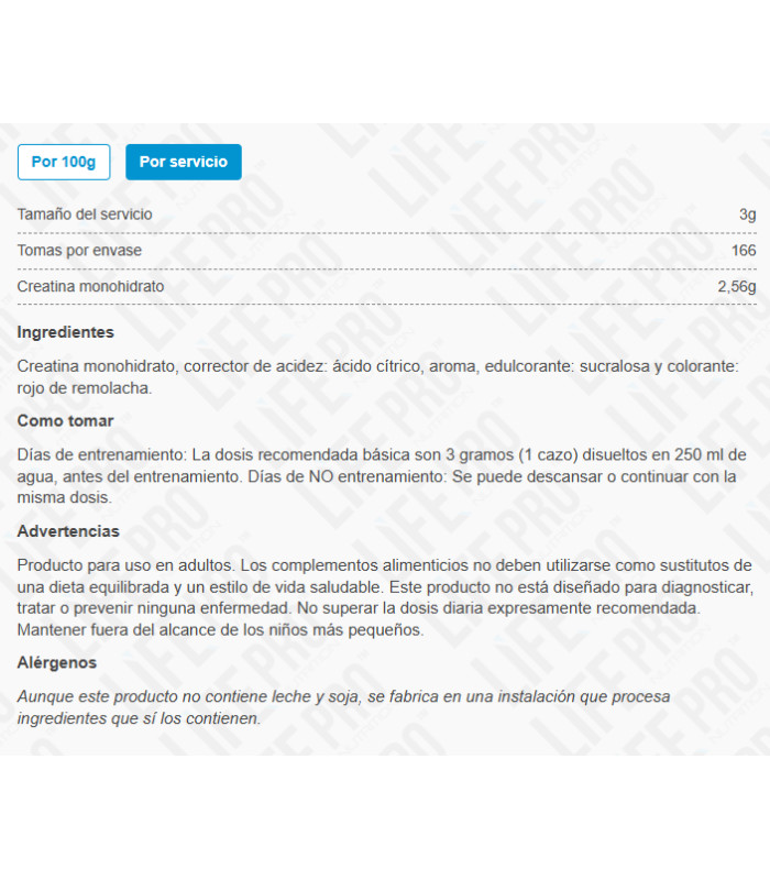 CREATINE MONOHYDRATE 500gr.